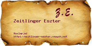 Zeitlinger Eszter névjegykártya